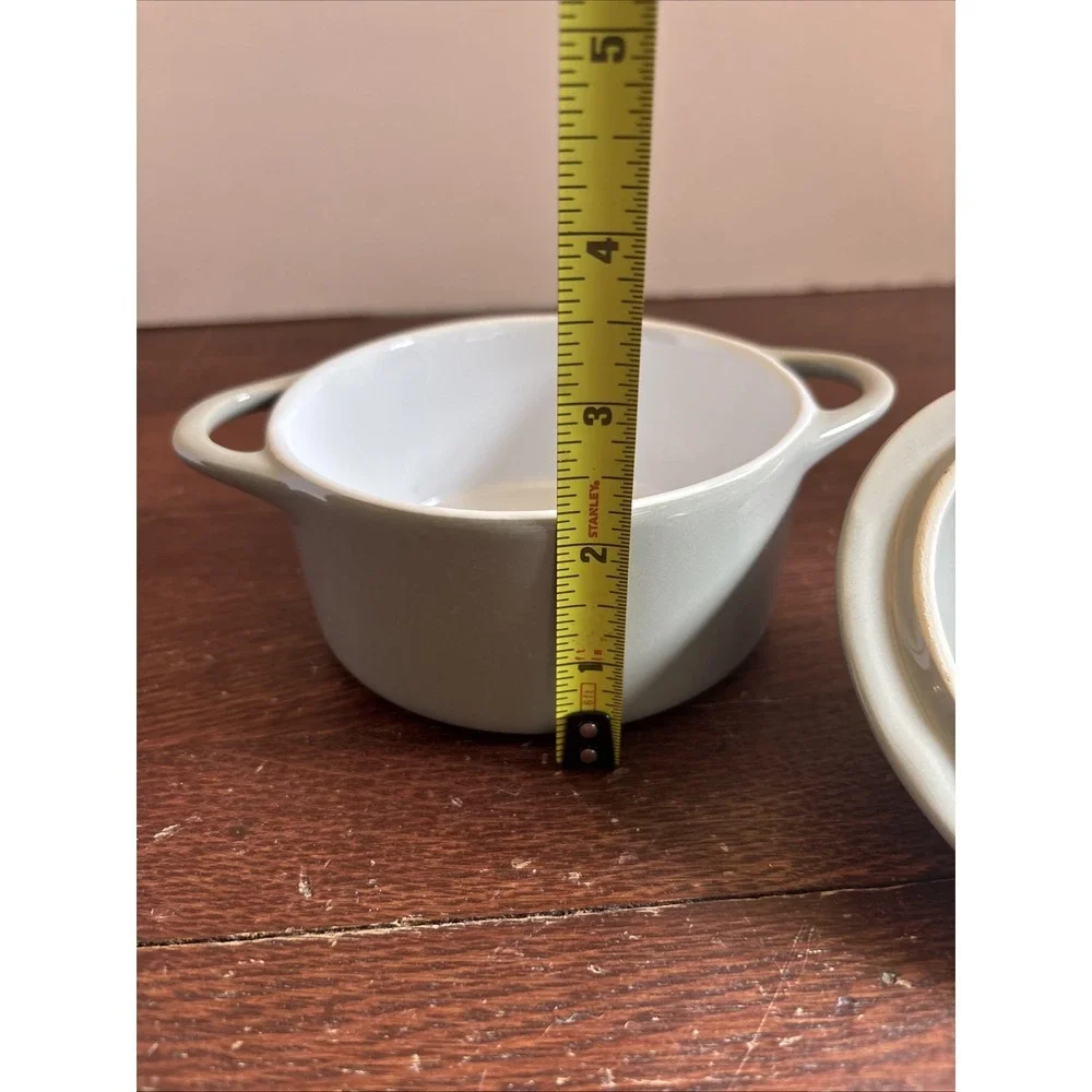 1 Grey Creative Co-op Stoneware Mini/Individual Baker Dish with Lid EUC
